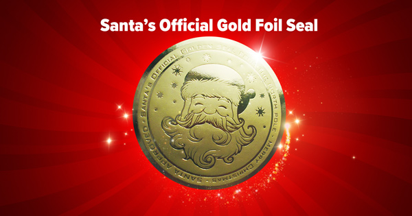 Santas Official Gold Foil Seal