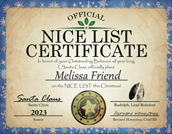 Personalized Nice List Certificate